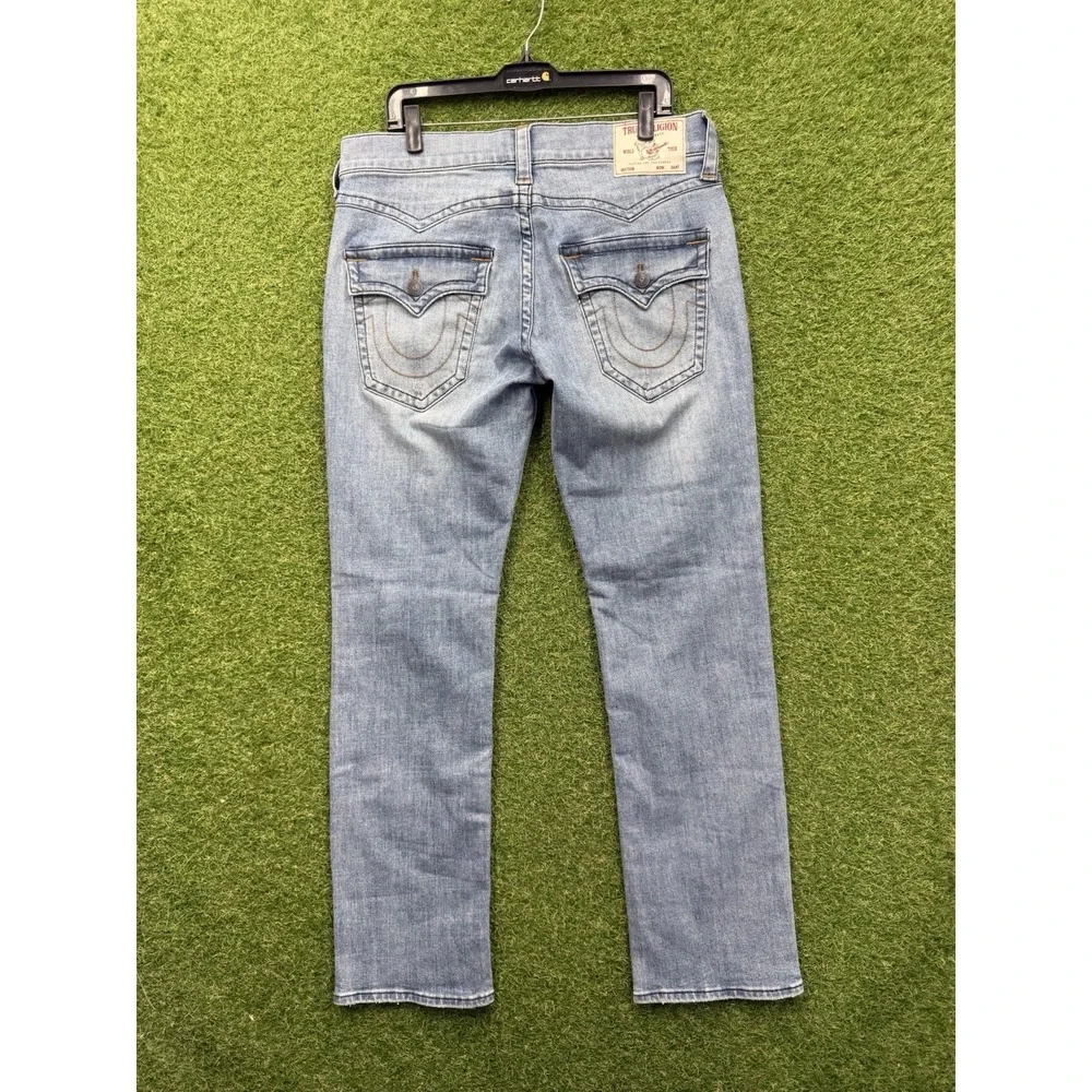 True Religion Jeans Mens 33 Ricky Flap Pockets Relaxed Straight Denim Y2K